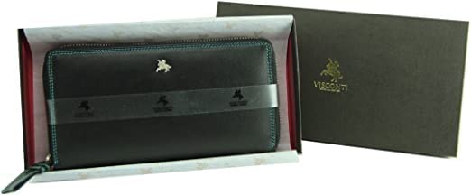 Visconti Multi Colored Soft Leather Ladies Wallet Purse Clutch -Spectrum 33 (Black Multi)