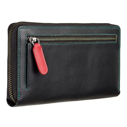 Visconti Multi Colored Soft Leather Ladies Wallet Purse Clutch -Spectrum 33 (Black Multi)