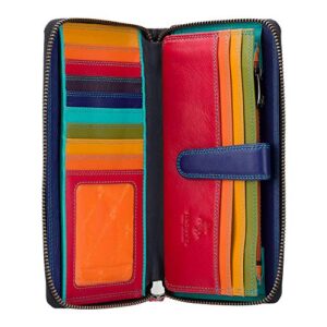 Visconti Multi Colored Soft Leather Ladies Wallet Purse Clutch -Spectrum 33 (Black Multi)