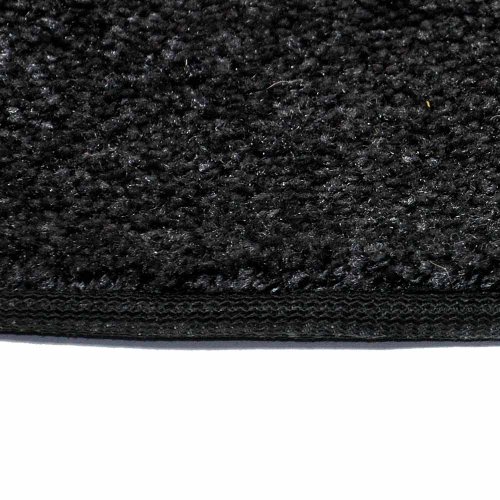 Flame 4' Half Round Polyester Fireplace Rug - Black