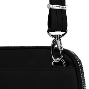 Travelon Women's Anti-Theft Tailored Convertible Crossbody Clutch, Onyx, One Size