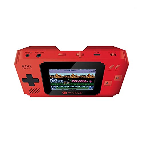 My Arcade Pixel Player Handheld Game Console: 300 Retro Style Games Plus 8 Data East Hits, Battery or Micro USB Powered, Color Display, AV Out Jack for TV, Speaker, Volume Control, Headphone Jack