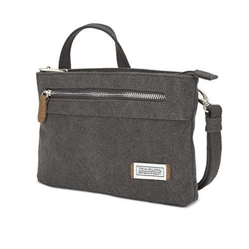 Travelon Women's Anti-Theft Heritage Small Crossbody Cross Body Bag, Pewter, One Size - 33226 540