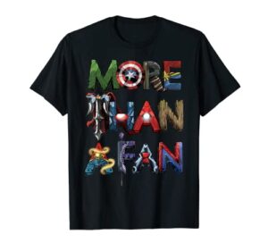 marvel avengers more than a fan word stack t-shirt