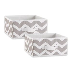 dii non woven polyester storage bin, 11x11x5.5-inch, chevron gray, 2 piece