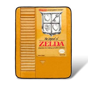 nintendo the legend of zelda gold cartridge fleece throw blanket | 45 x 60 inches