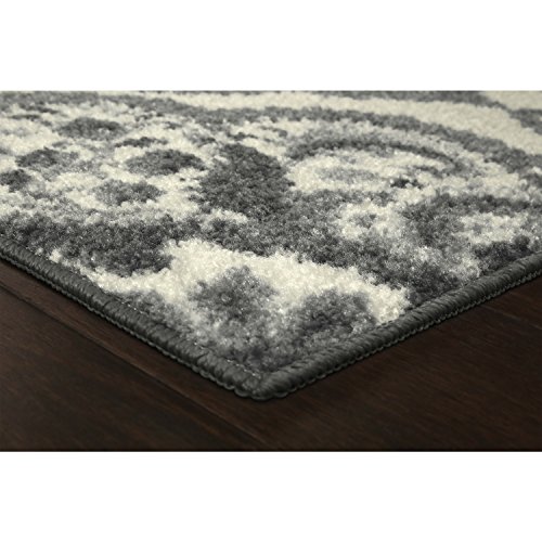Vivian Medallion Runner Rug Non Slip Hallway Entry Carpet [Made in USA], 2 x 6, Grey