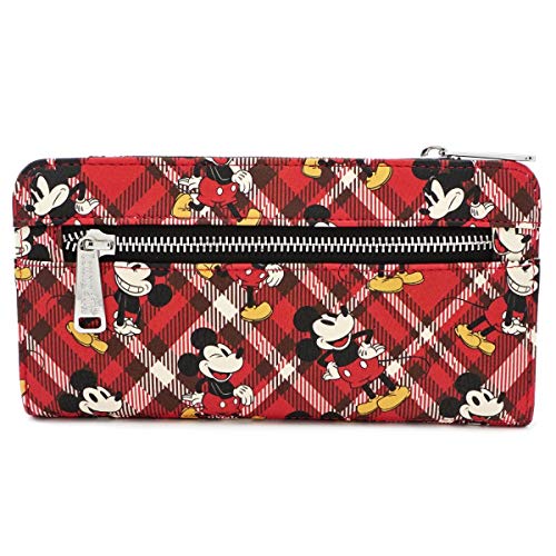 Loungefly Faux Leather x Mickey Mouse Plaid Wallet (Multicolored, One Size)