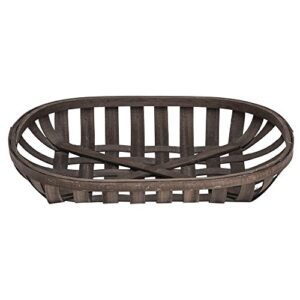 hubert® tobacco basket oval chip wood – 23″l x 17 1/2″w x 3 1/2″h