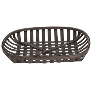 hubert® tobacco basket oval chip wood- 28 1/2″l x 25 1/2″w x 4″h