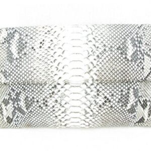 Pelgio Genuine Python Snake Skin Leather Soft Fold Clutch Bag Purse (Scale Reticulated Matte Natural)