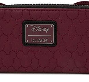 Loungefly Disney Minnie Mouse Quilted Zip Around Wallet with Velvet Bow