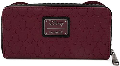 Loungefly Disney Minnie Mouse Quilted Zip Around Wallet with Velvet Bow
