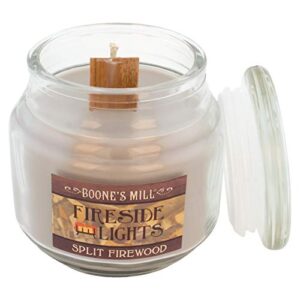 squire boone’s wooden wick fireside scented soy candle (11.5 oz., split firewood)
