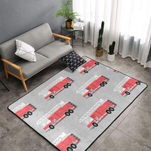 NiYoung Bedroom Living Room Kitchen Big Size Area Rugs Home Art - Firetruck Floor Mat Doormats Quick Dry Spa Bathroom Floor Mats Exercise Mat Throw Rugs Carpet