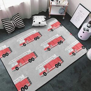 NiYoung Bedroom Living Room Kitchen Big Size Area Rugs Home Art - Firetruck Floor Mat Doormats Quick Dry Spa Bathroom Floor Mats Exercise Mat Throw Rugs Carpet