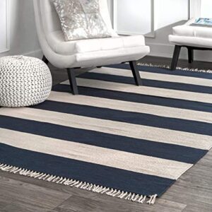 nuloom ashley striped area rug, 5′ x 8′, navy