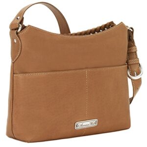 American West Leather Hobo - Zip-Top Shoulder Bag (Harvest Moon Golden Tan)