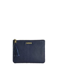 gigi new york handcrafted womens leather all in one embossed python bag navy