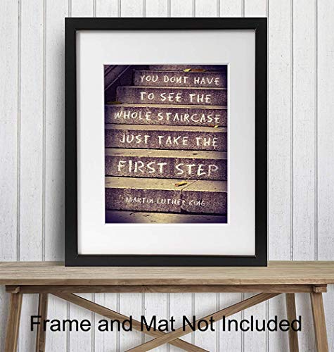 Martin Luther King, MLK, Motivational Quote Wall Decor Art Print - Inspirational Poster, Picture - Great Home or Office Decoration or Gift for Teachers, Classroom, Entrepreneurs, Managers - 8x10 Photo