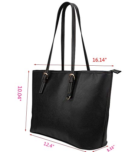 Jack and Sally Print Women's Leather Tote Shoulder Bag Big Capacity Work Travel Handbag (15)