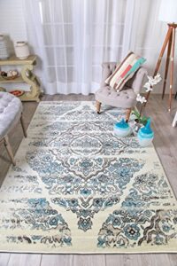 distressed rugs for living room clearance (medium 5’x8′, ivory)