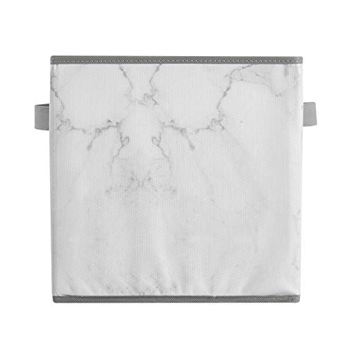 Urban Shop Marble Storage Cubes, Set of 4, Grey/White