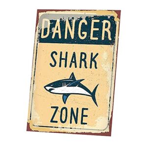 weytff danger shark zone danger metal sign home pub wall decor