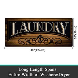 Pauwer Farmhouse Laundry Room Rugs Runner 20"x48" Non Slip Waterproof Laundry Mats Kitchen Floor Carpet Durable Cushioned Natural Rubber Foam Area Rug for Laundry Room Kitchen Bathroom