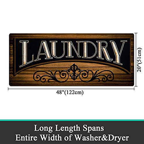 Pauwer Farmhouse Laundry Room Rugs Runner 20"x48" Non Slip Waterproof Laundry Mats Kitchen Floor Carpet Durable Cushioned Natural Rubber Foam Area Rug for Laundry Room Kitchen Bathroom