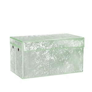 urban shop collapsible crushed velvet storage trunk with lid in mint, 30″ w x 16″ d x 14.5″ h