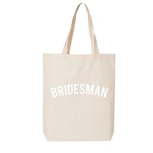 bridesman cotton canvas tote bag in natural – one size