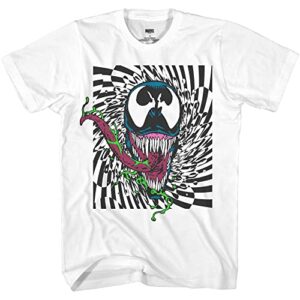marvel men’s venom graphic t-shirt, white, large