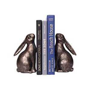 Creative Co-Op Bronze Resin Bunny Shaped (Set of 2 Pieces) Bookends, 2 Count