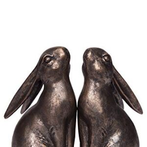 Creative Co-Op Bronze Resin Bunny Shaped (Set of 2 Pieces) Bookends, 2 Count