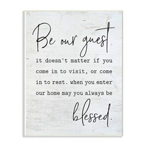 stupell industries be our guest home family inspirational word on wood texture design wall plaque, 10 x 15, multi-color
