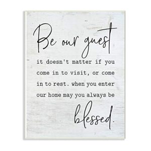 Stupell Industries Be Our Guest Home Family Inspirational Word On Wood Texture Design Wall Plaque, 10 x 15, Multi-Color