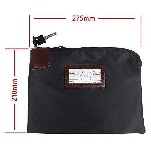 Eagle Locking Security Money Cash Register Bag Bank Deposit Bag With Locks 10.82 X 8.2 X 1.38-Inch, Black