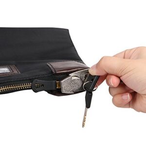 Eagle Locking Security Money Cash Register Bag Bank Deposit Bag With Locks 10.82 X 8.2 X 1.38-Inch, Black