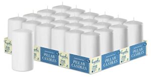 hyoola white pillar candles 2-inch x 4-inch – 24 pack unscented bulk pillar candles – european made