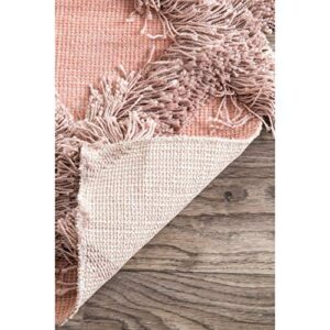 nuLOOM Francene Diamond Trellis Shag Area Rug, 4' x 6', Pink