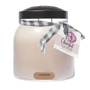 A Cheerful Giver — Cashmere - 34oz Papa Scented Candle Jar with Lid - Keepers of the Light - 155 Hours of Burn Time, Gift Candle, Brown