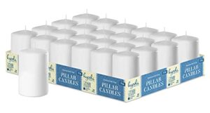 hyoola white pillar candles 2×3 inch – 24 pack unscented bulk pillar candles – european made