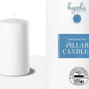 HYOOLA White Pillar Candles 2x3 Inch - 24 Pack Unscented Bulk Pillar Candles - European Made