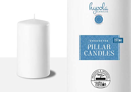 HYOOLA White Pillar Candles 2x3 Inch - 24 Pack Unscented Bulk Pillar Candles - European Made