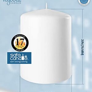 HYOOLA White Pillar Candles 2x3 Inch - 24 Pack Unscented Bulk Pillar Candles - European Made