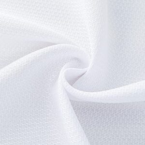 Biscaynebay Textured Fabric Round Tablecloth 60 Inches in Diameter, White Water Resistant Tablecloths for Dining, Kitchen, Wedding & Parties, etc. Machine Washable