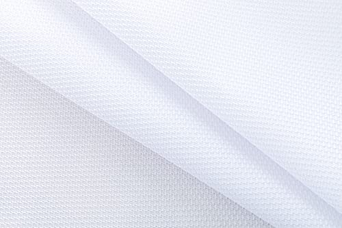 Biscaynebay Textured Fabric Round Tablecloth 60 Inches in Diameter, White Water Resistant Tablecloths for Dining, Kitchen, Wedding & Parties, etc. Machine Washable