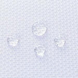 Biscaynebay Textured Fabric Round Tablecloth 60 Inches in Diameter, White Water Resistant Tablecloths for Dining, Kitchen, Wedding & Parties, etc. Machine Washable