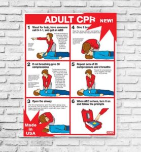 cpr for adults 18″ x 24″ laminated poster – 2011